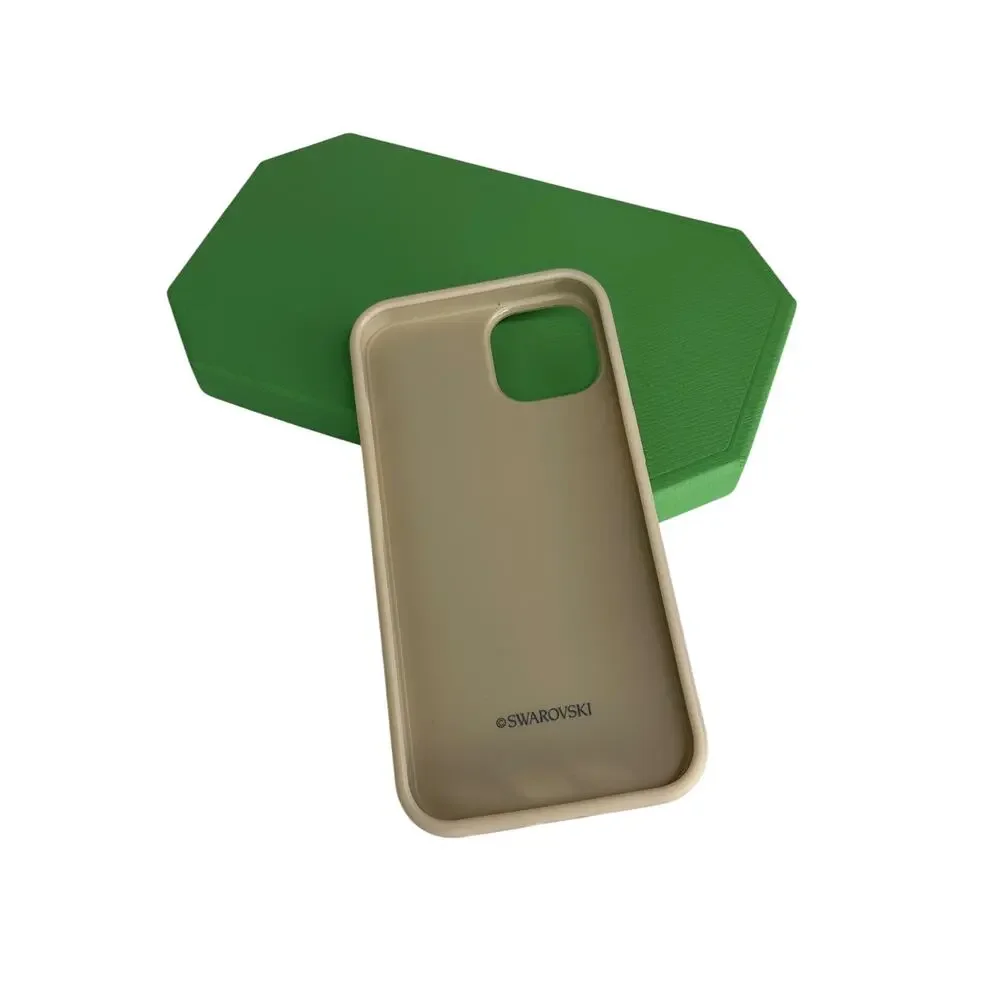 Swarovski High smartphone case iPhone 14, Gold tone